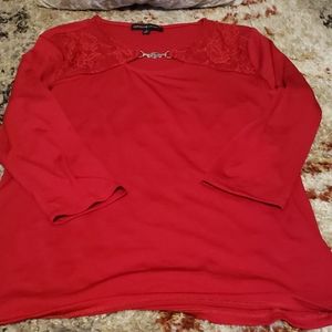Red silky dress shirt